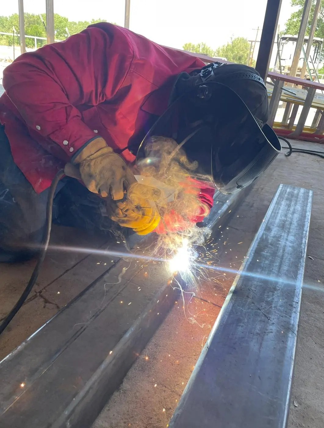 Welding tube on the shop floor